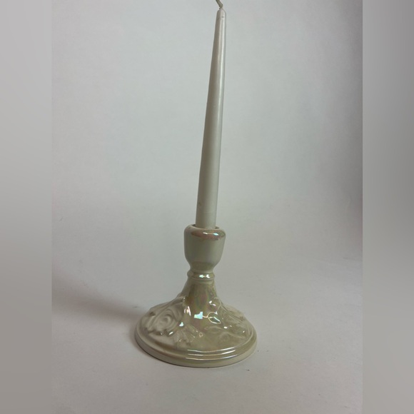 Vintage Opalescent Iridescent Glazed ceramic Candle Holder - Picture 7 of 7
